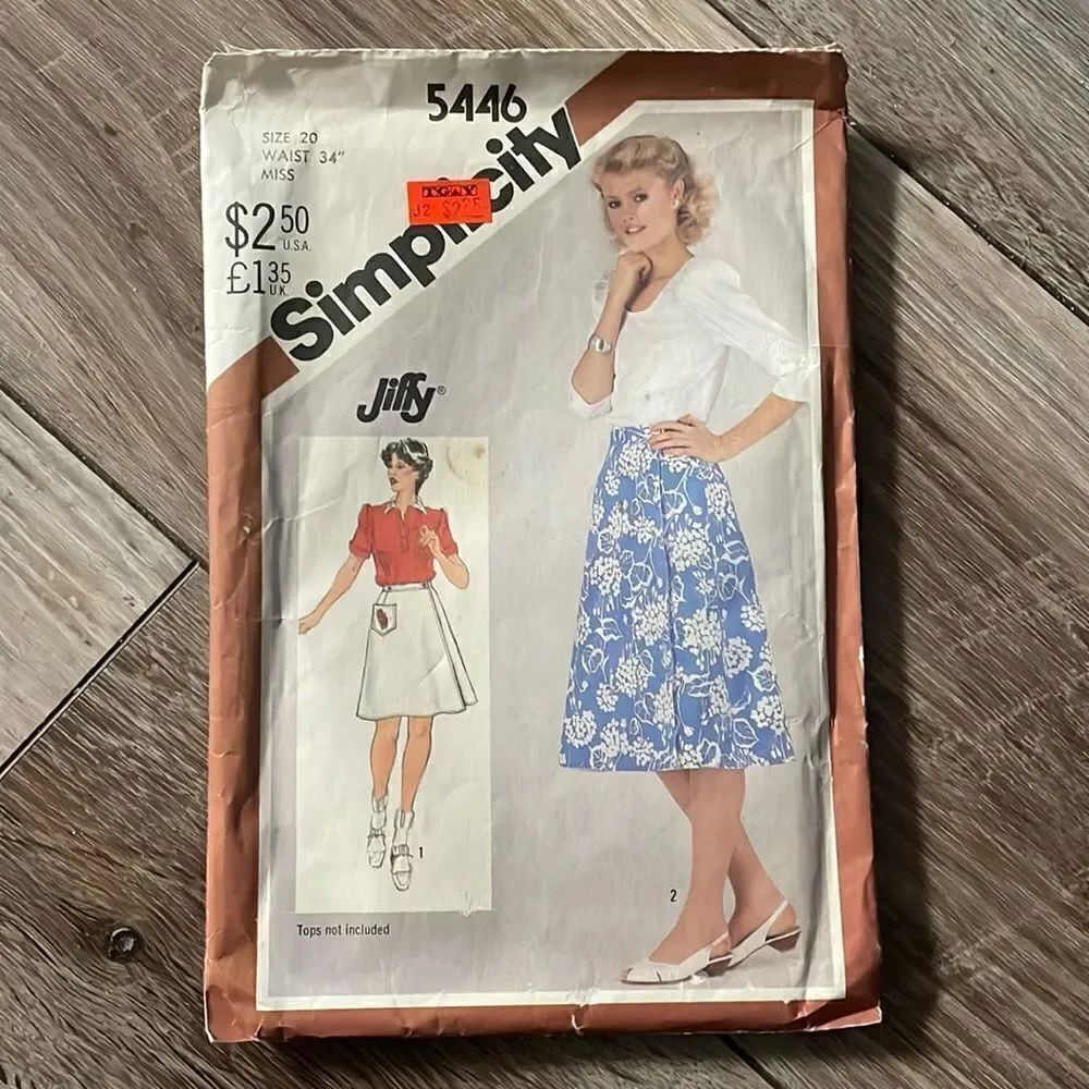 Simplicity Jiffy Skirt Pattern Size 20 Waist 34”
